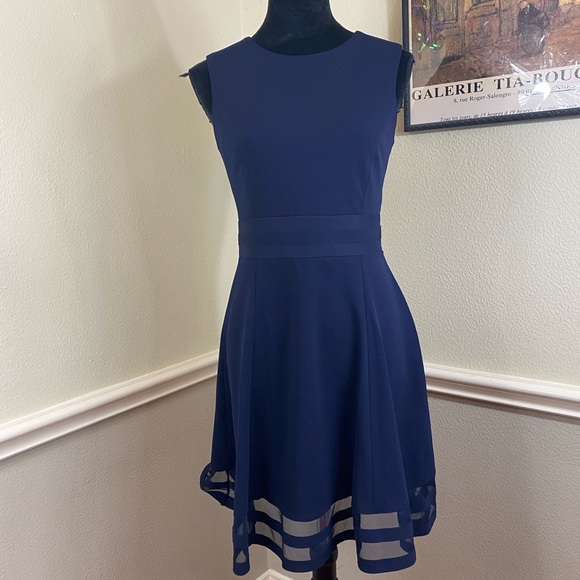 Calvin Klein Dresses Calvin Klein Illusiontrim Fit And Flare Dress